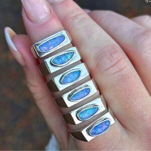 Sterling Boulder Opal Women's Ring size 8